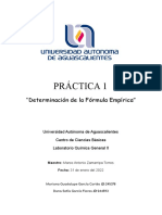 Práctica #1 Determinación de Fórmula Empírica