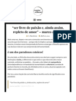 "Ser Livre de Paixão E, Ainda Assim, Repleto de Amor" - Marco Aurélio