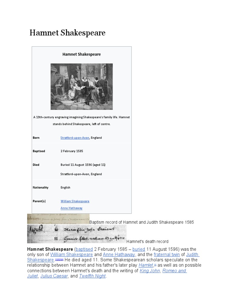 IS HAMNET A TRUE STORY OF SHAKESPEARE S LIFE intelligence overview