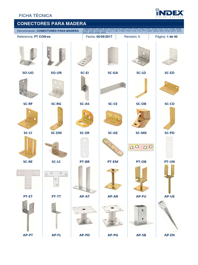 Conectores para Madera: Ficha Técnica | PDF | Tornillo | Madera
