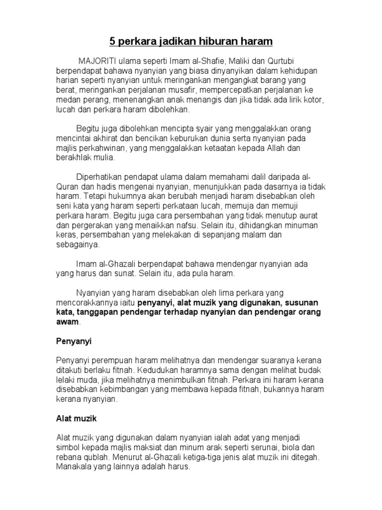 5 Perkara Jadikan Hiburan Haram PDF