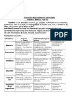 Rubrica para Evaluación Afiche de Historia. Agosto 2023