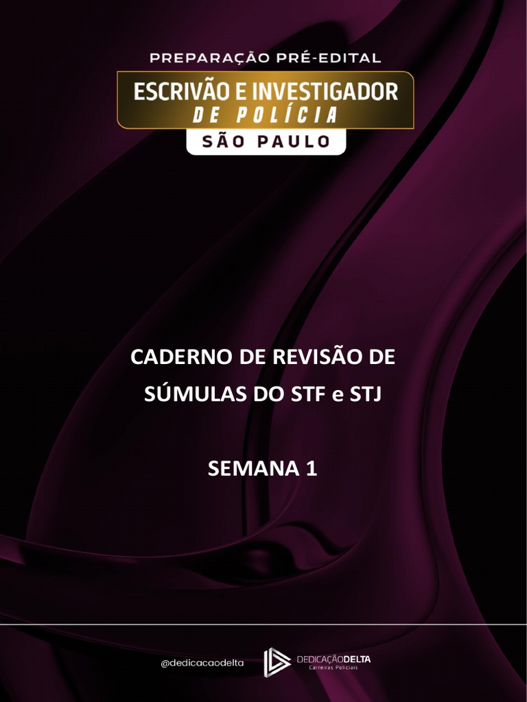 Caderno De Revisões E Sumulas Stf E Stj 01 Pdf Crimes Crime E