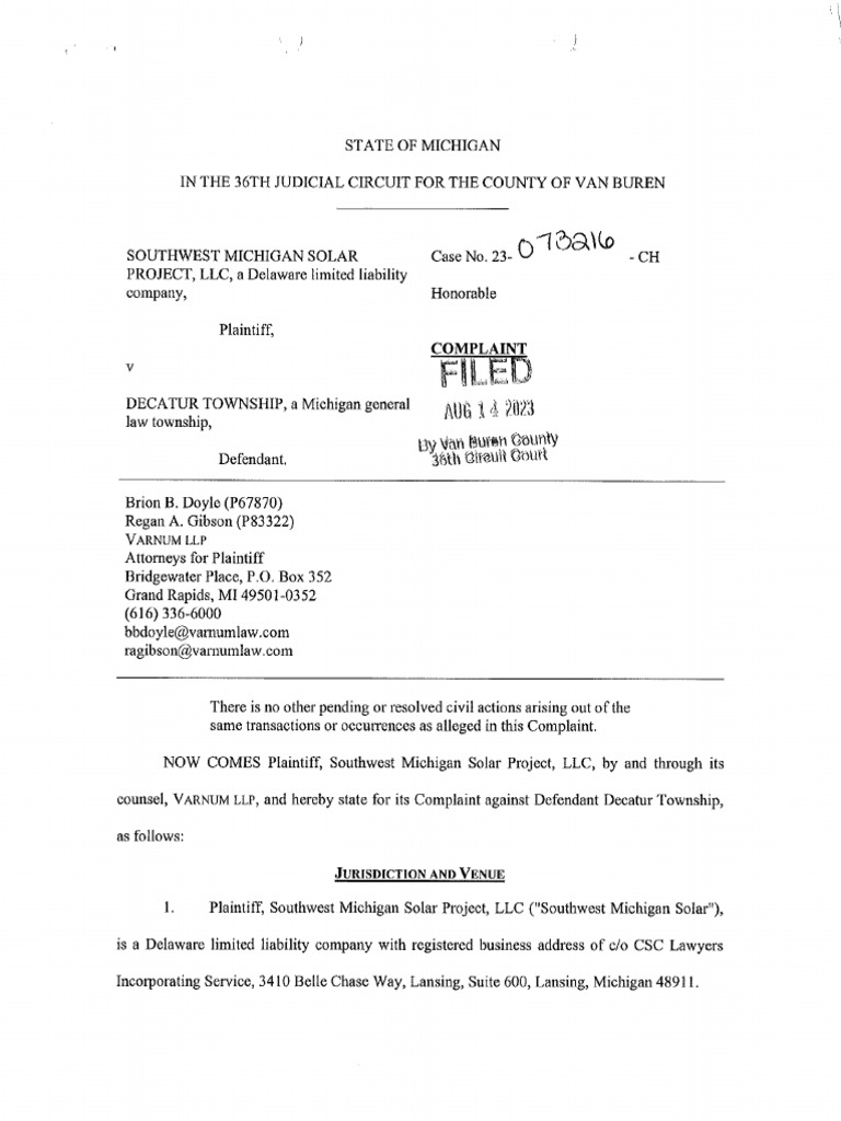 Lawsuit Court Document PDF