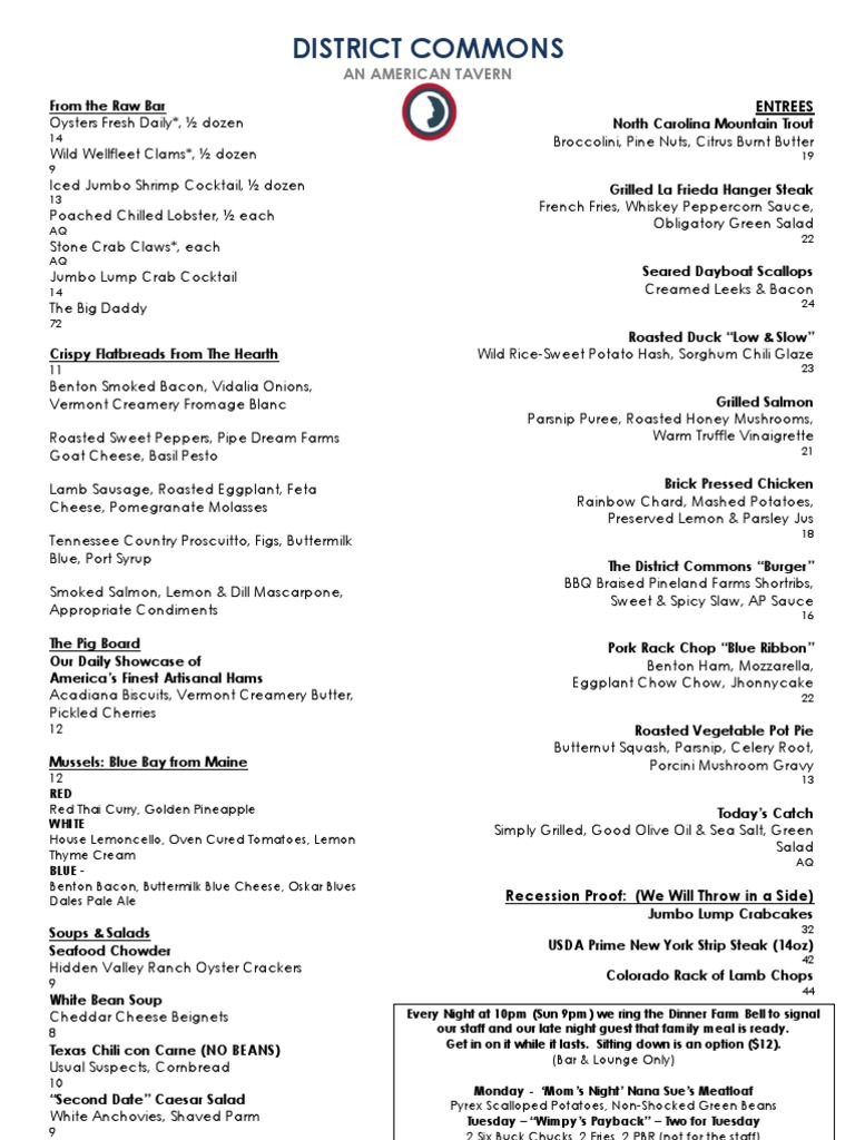 District Commons Menu Highlights | PDF