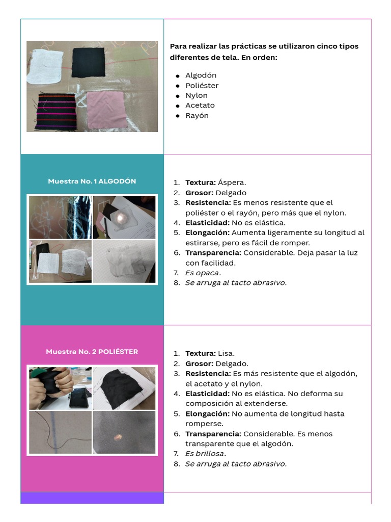 Anlisis de Muestras de Tela | PDF