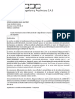 Carta de Terminación Del Contrato - Ofredis Rojas