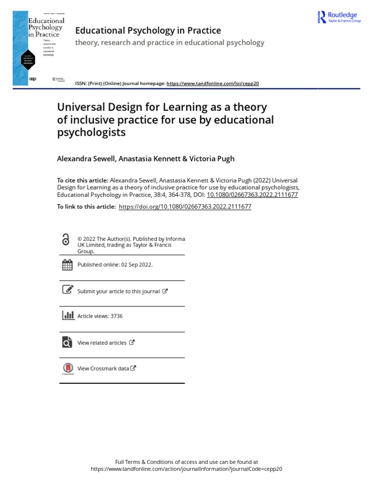 Universal Design For Learning As A Theory of Inclusive Practice For Use ...