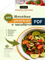 Livro Receitas Saudáveis Moderno Verde Amarelo