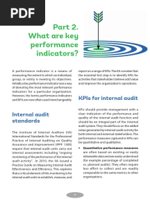 Key Performance Indicators For Internal Audit Function