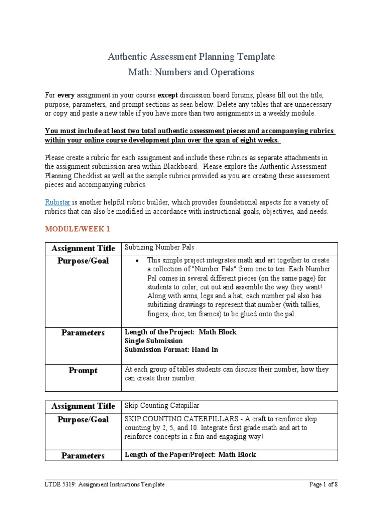 Authentic Assessment in Math Education | PDF | Worksheet | Numbers