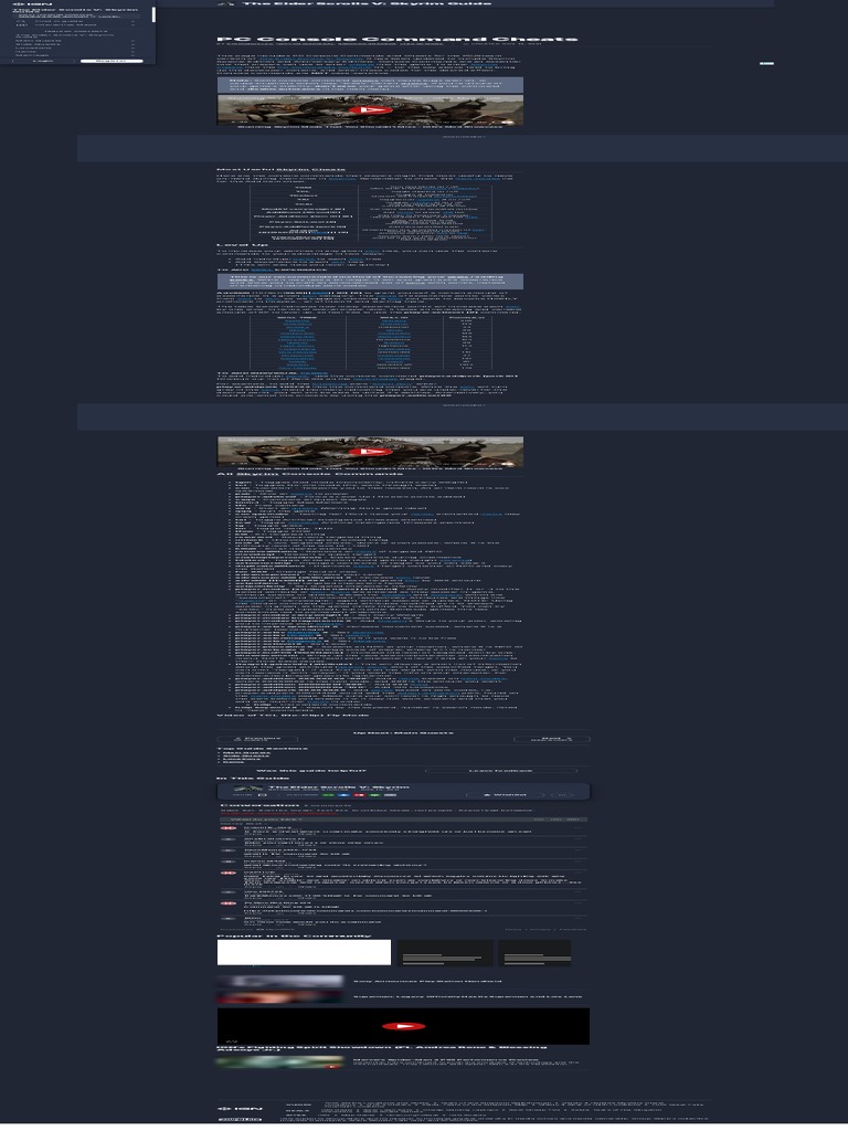 PC Console Command Cheats The Elder Scrolls V Skyrim Guide IGN PDF