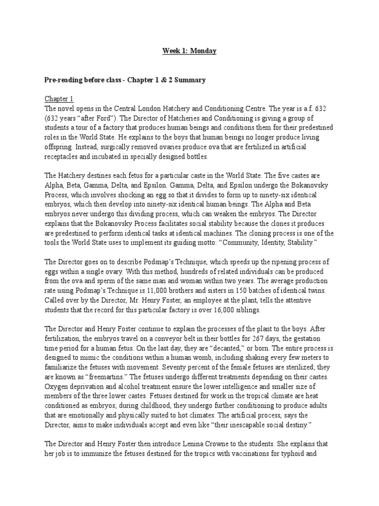 Brave New World Reading Questions Material | PDF