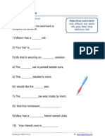 Grammar Worksheet Grade 1 Adjectives Sentences 3