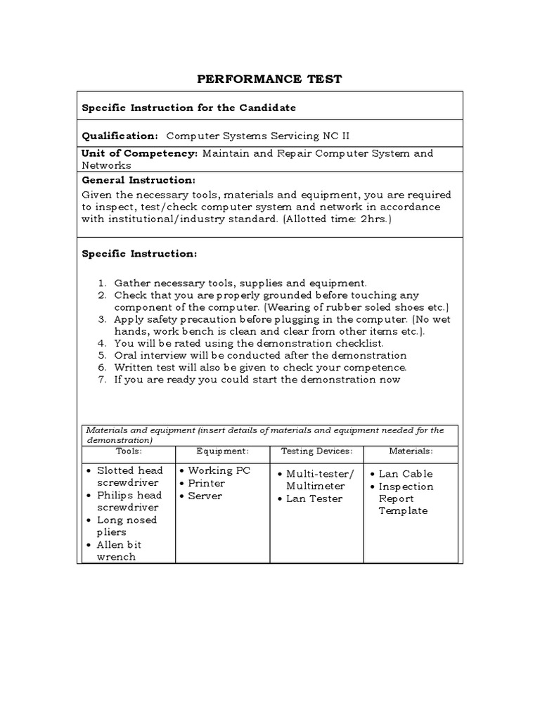 10. Specific Instruction for the Candidate | PDF