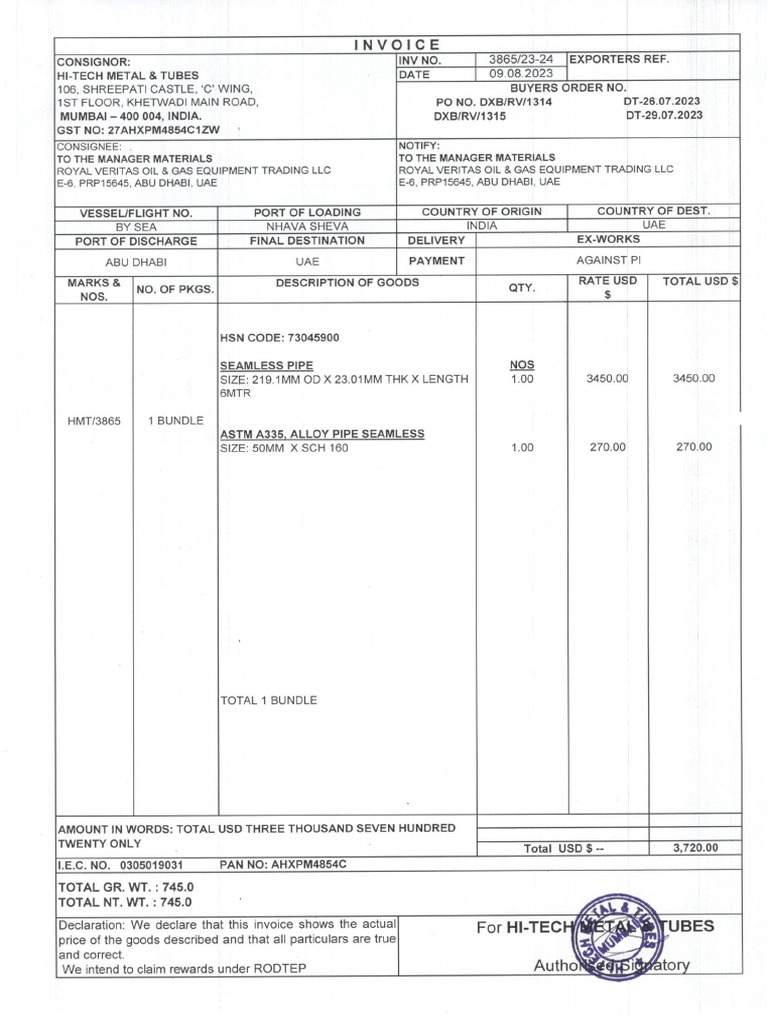 Royal Invoice | PDF