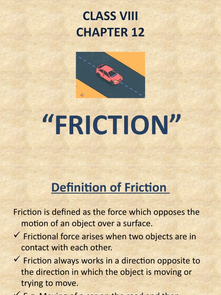 Understanding Friction for Class 8 | PDF