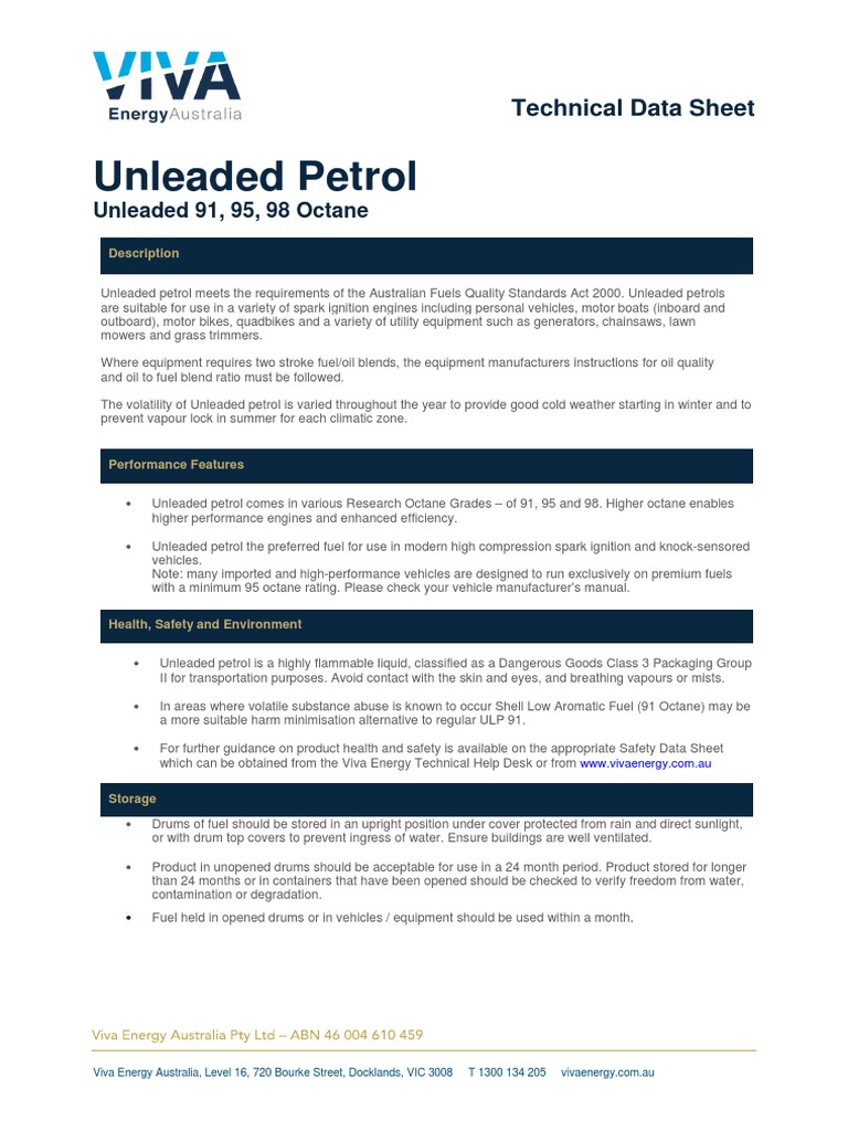 Viva Energy Unleaded 919598 PDF