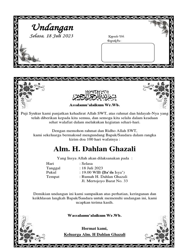 Undangan Yasin | PDF