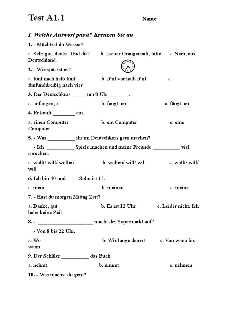 Test A1.1 HIC | PDF