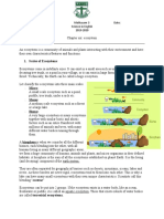 Scales of Ecosystems: Mathayom 3 Date: Science in English 2019-2020