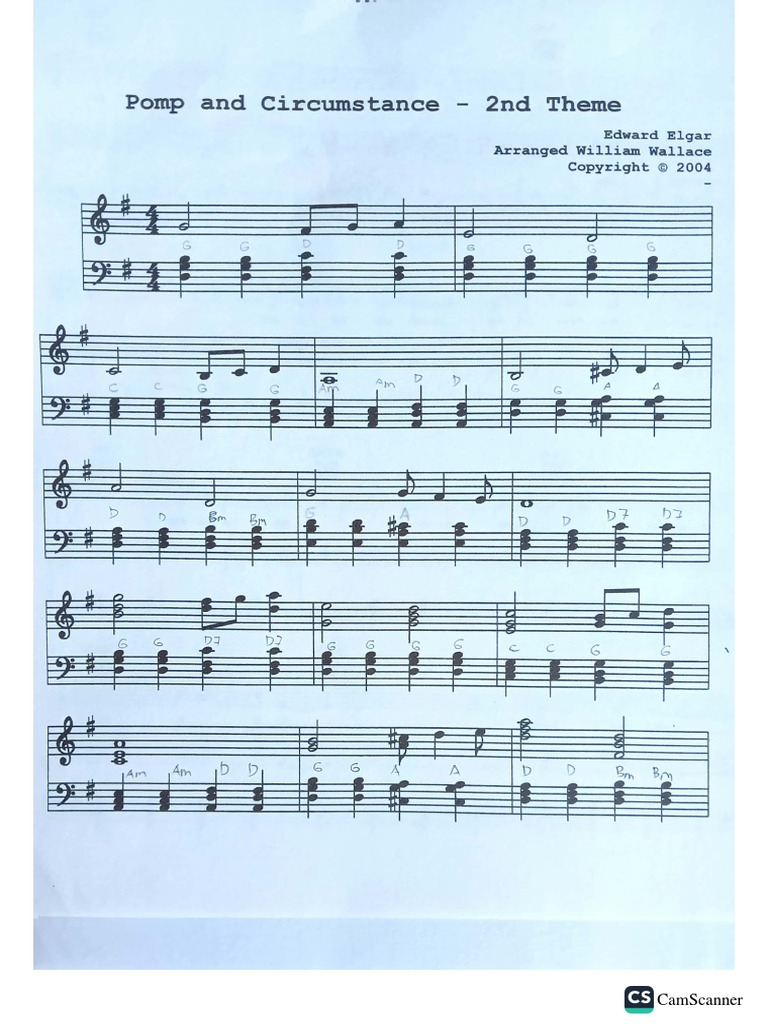 POMP AND CIRCUMSTANCE (2nd Theme) | PDF