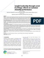 28 Establishing Thought Leadership Through Social Media in B2B Settings - Effects On Customer Relationship Performance