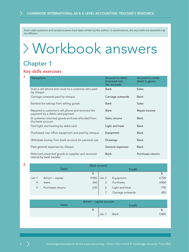 ASAL Accounting Workbook Answers PDF