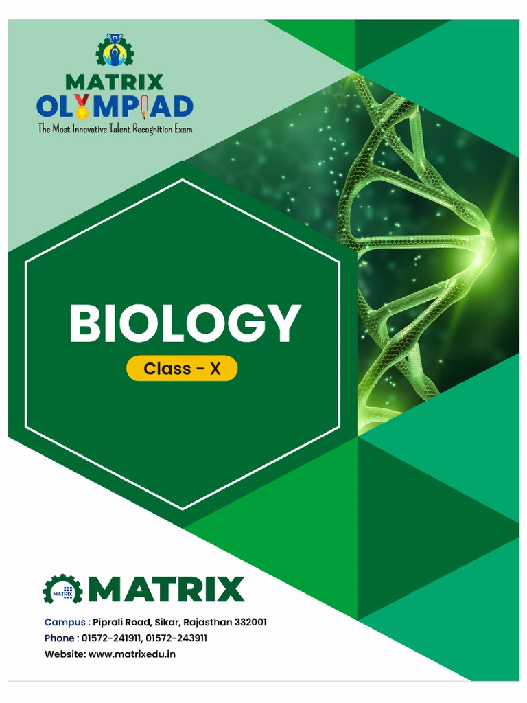 Biology class 10th matrix module olympiad pdf