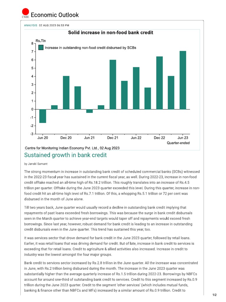 Solid increase in nonfood bank credit PDF