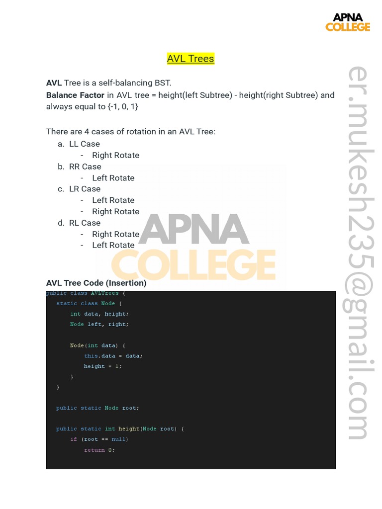 AVL Trees in Java PDF