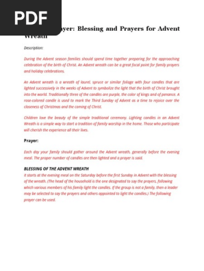 Advent Wreath Prayer