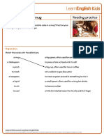 Reading Practice Chocolate Cake in A Mug Worksheet