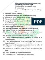 Les Indicateurs Pédagogiques Ou Les Actions Possibles D'un Enseignant en Situation de Classe.