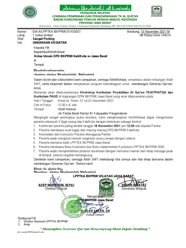 Ralat Surat Undangan Kegiatan | PDF