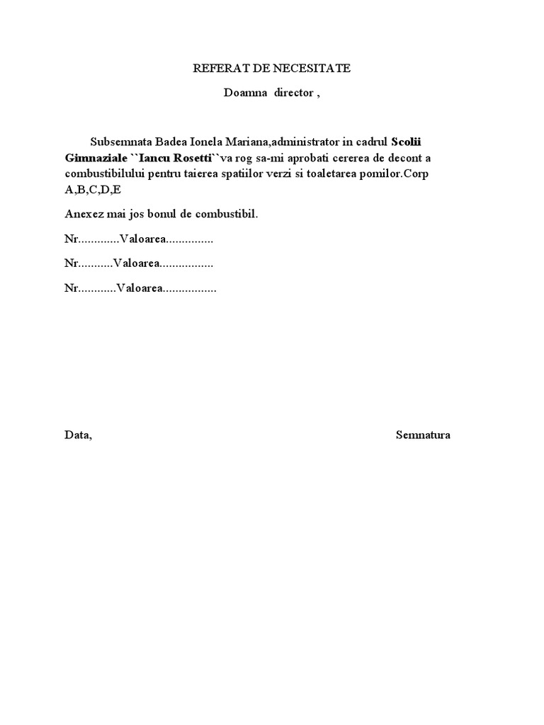 MODEL REFERAT DE NECESITATE visual data 2