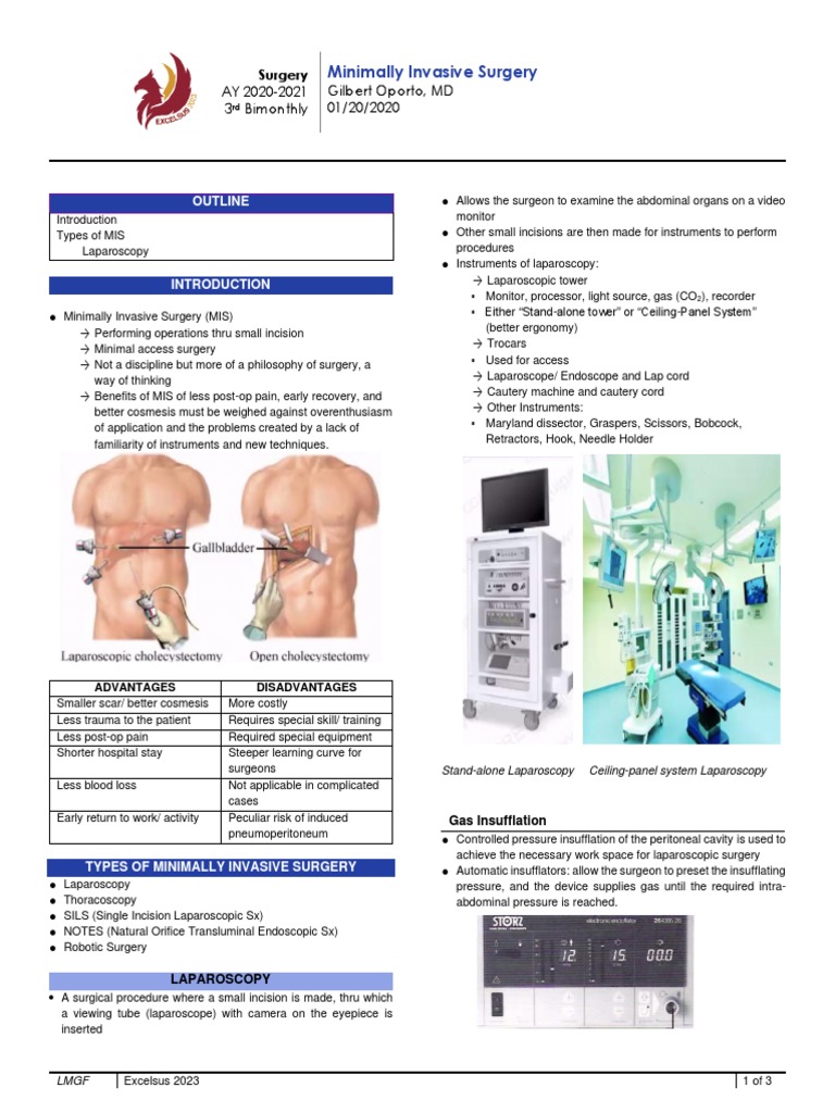 Minimally Invasive Surgery Overview | PDF
