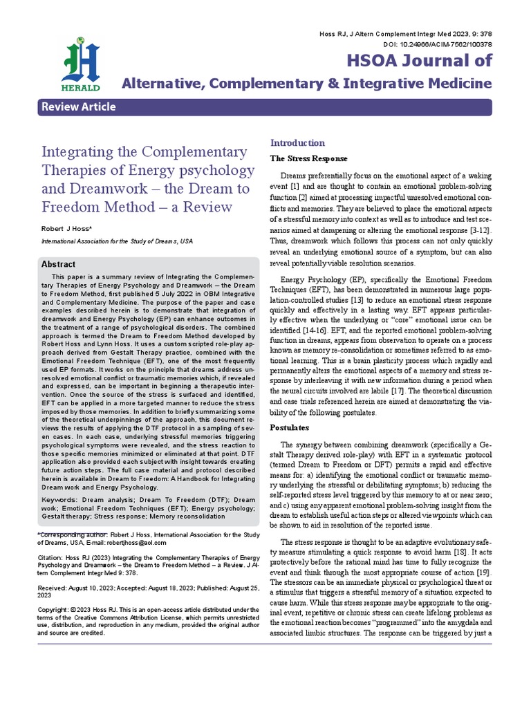 Integrating The Complementary Therapies of Energy Psychology and ...