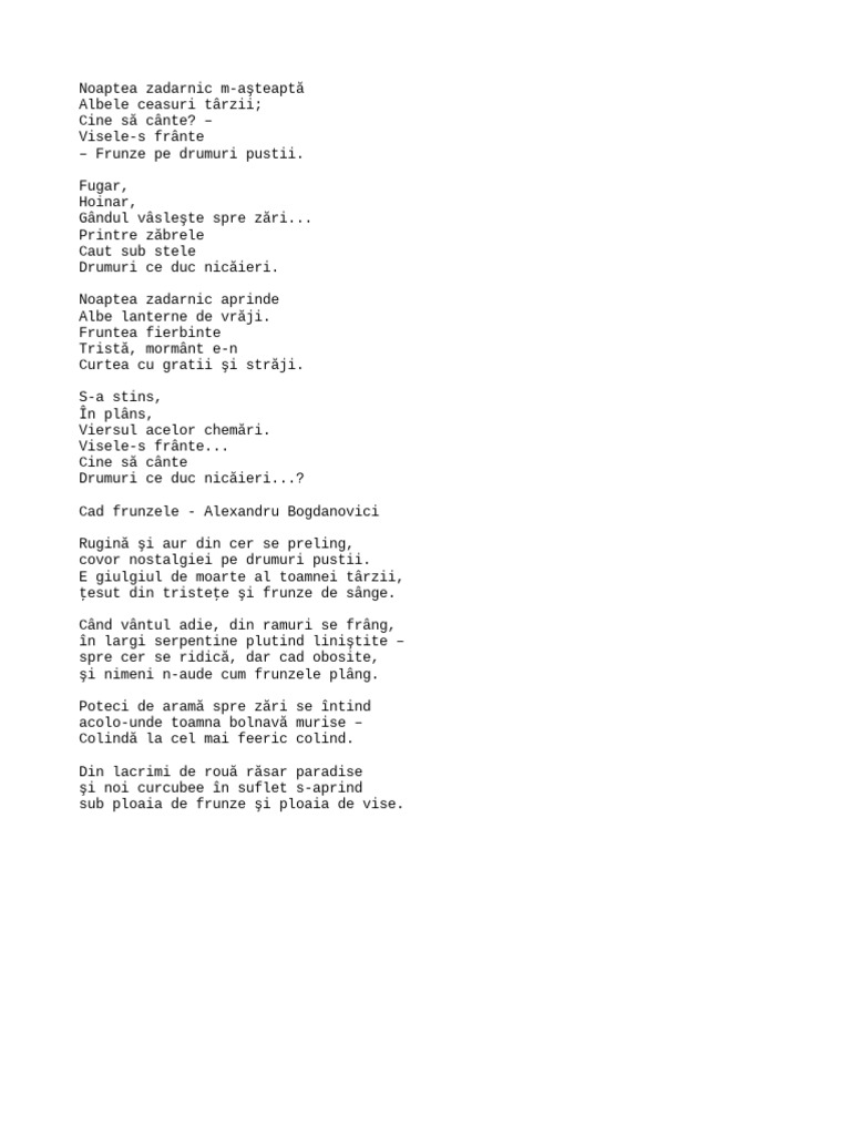 Tudor Arghezi Poezii De Dragoste Poezii Tudor Arghezi | PDF