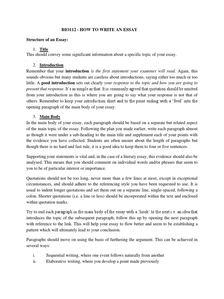 How To Write An Essay Pdf