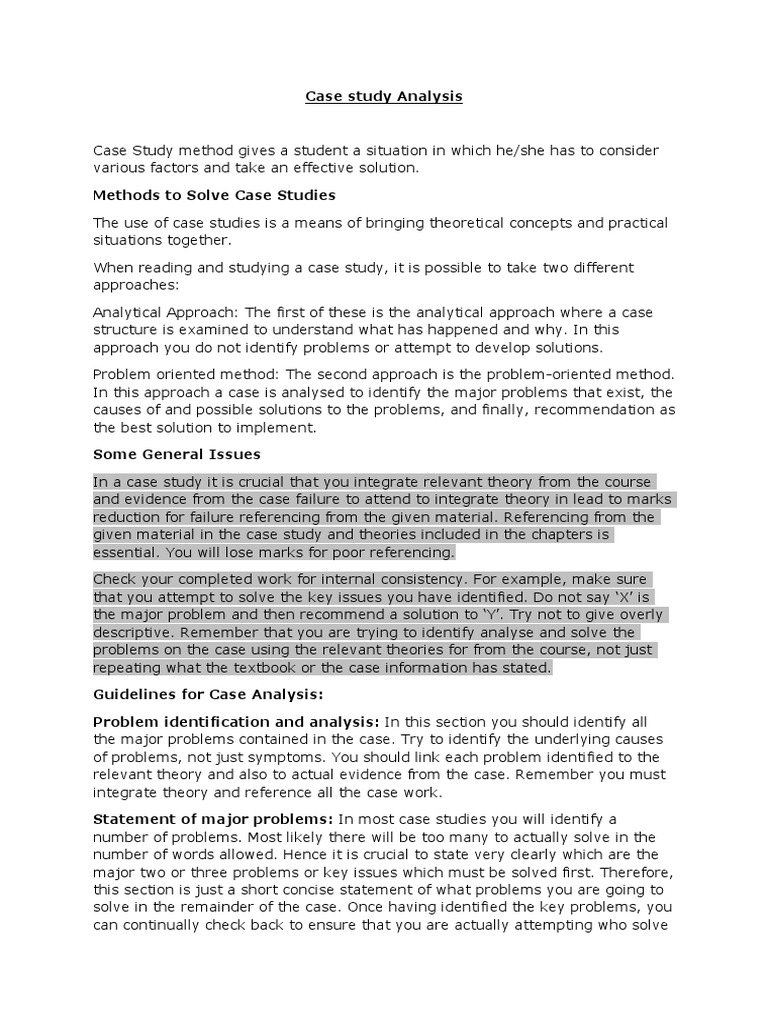 Case Study Analysis | PDF