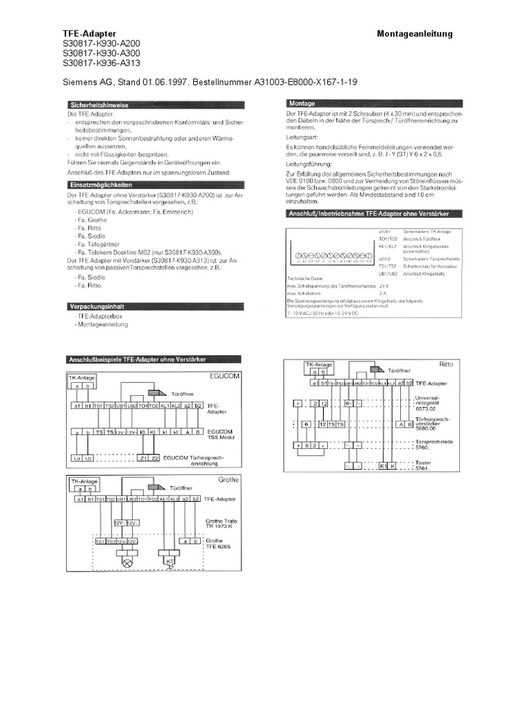 Siemens TFE Adapter | PDF