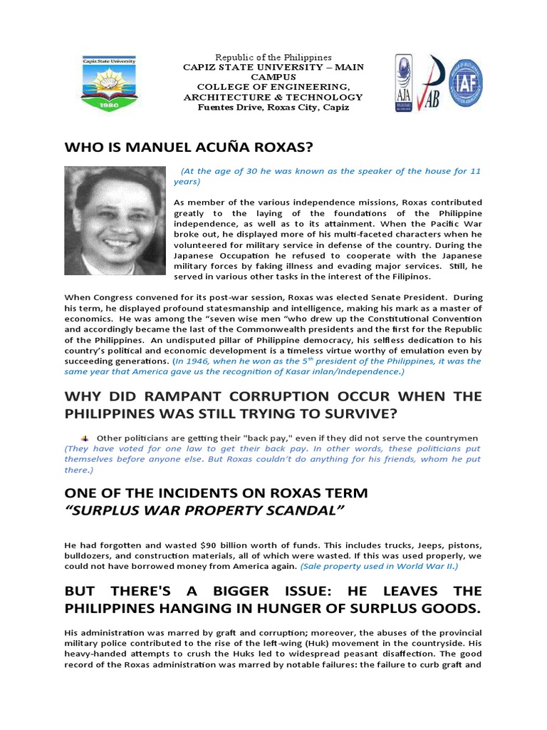 6 Manuel-Roxas-SURPLUS-WAR-PROPERTY-SCANDAL-Handouts | PDF ...