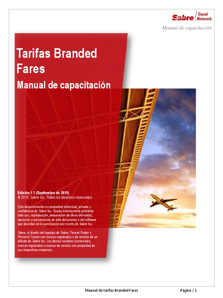 Sabre Manual Branded Fares PDF Marca Red mundial