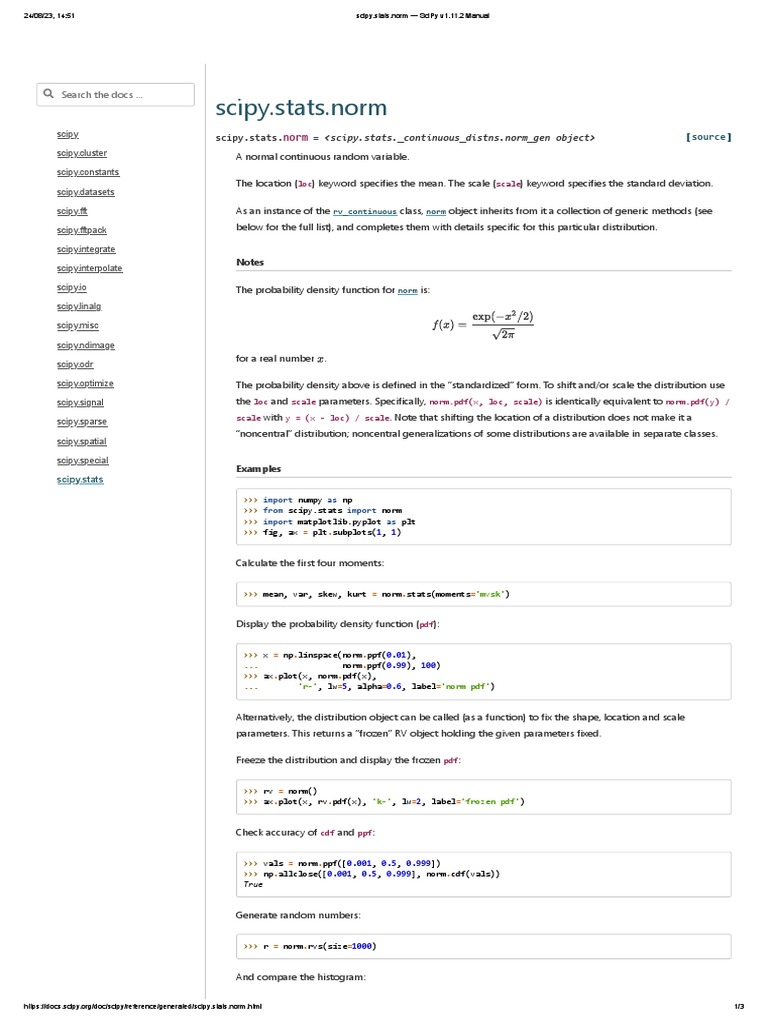 Scipy Stats Norm