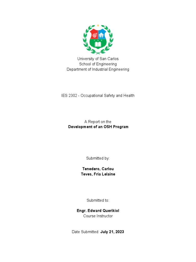 Developing an Effective OSH Program | PDF | Occupational Safety And ...