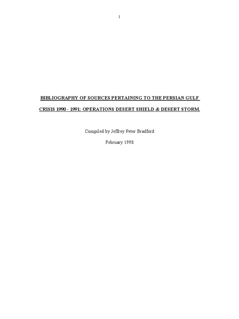 Gulf War Bibliography Overview | PDF | Iraqi Armed Forces | Gulf War