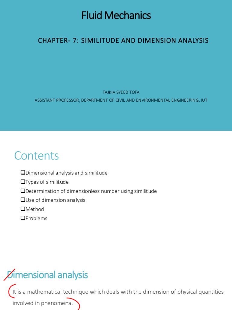 Similitude in Fluid Mechanics Analysis | PDF | Teaching Methods & Materials