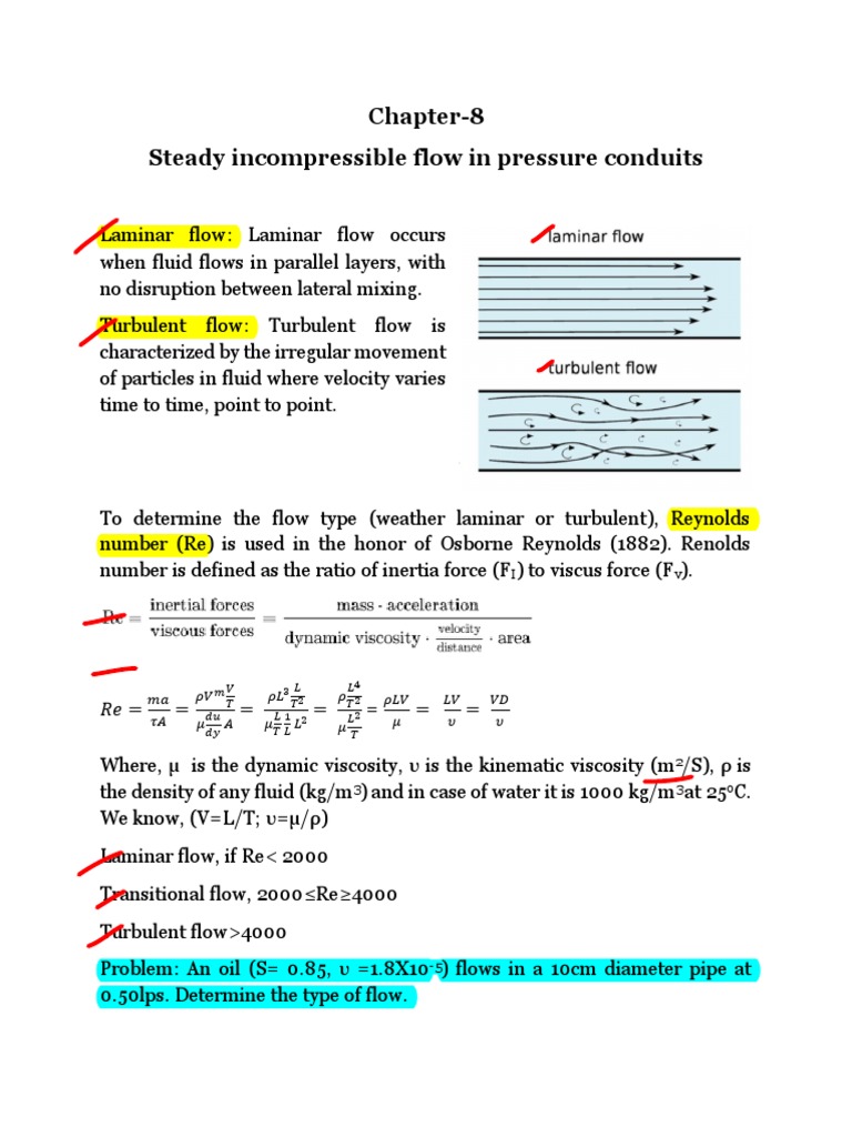 Laminar and Turbulent Flow in Pipes | PDF | Fluid Dynamics | Reynolds ...