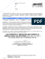 Los Trámites Y Servicios Que Ofrece La Unidad para Las Víctimas Son Gratuitos Y No Requieren de Intermediarios